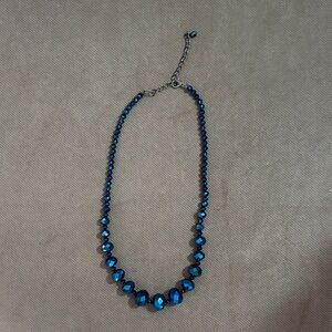 Elegant Blue Beaded Necklace